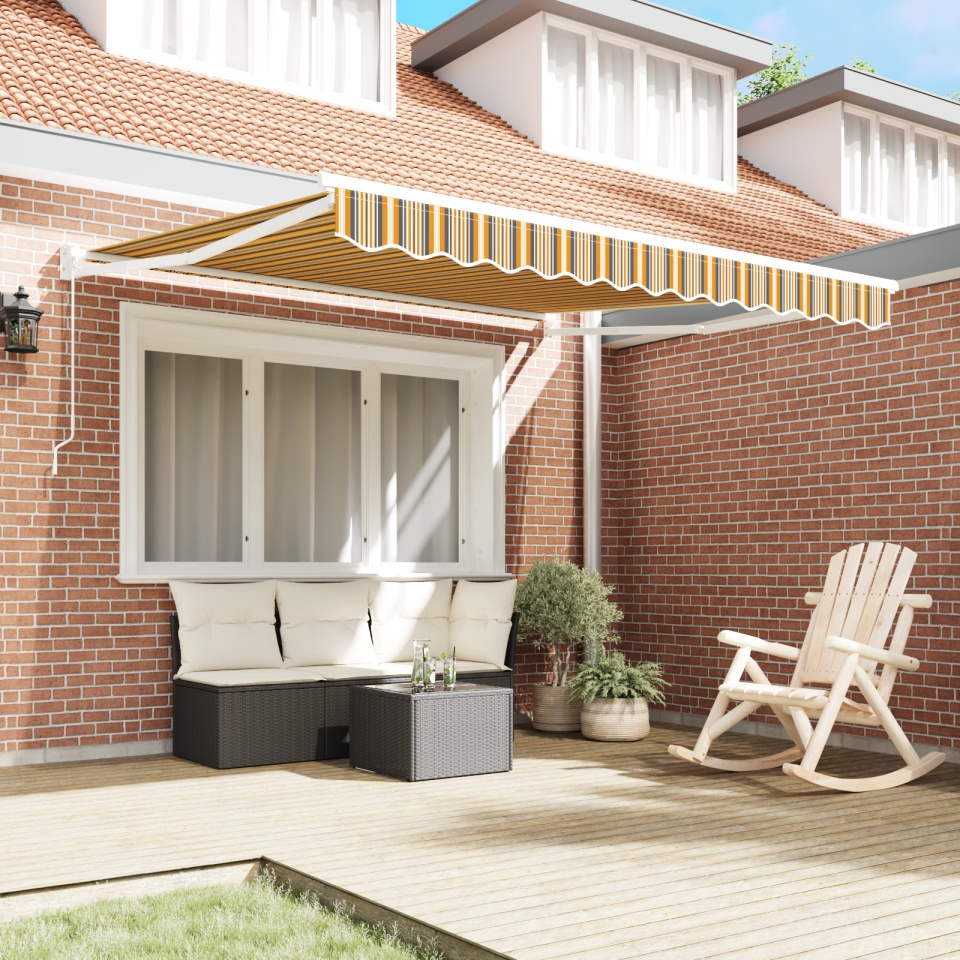 Marchiză manuală retractabilă cu dungi colorate 300x250 cm - 2 | YEO