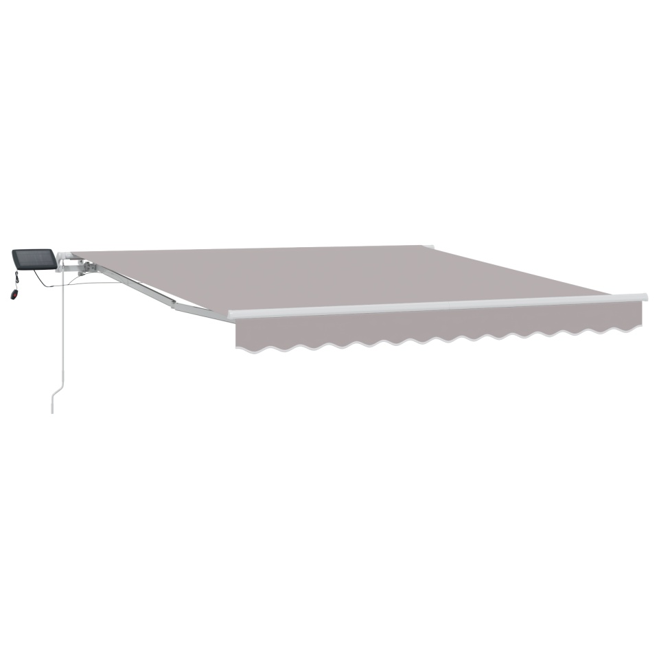 Marchiză manuală retractabilă cu LED gri deschis 300x250 cm, Material de înlocuire pentru marchiză pentru cadru de 3x2,5 m gri deschis - 1 | YEO