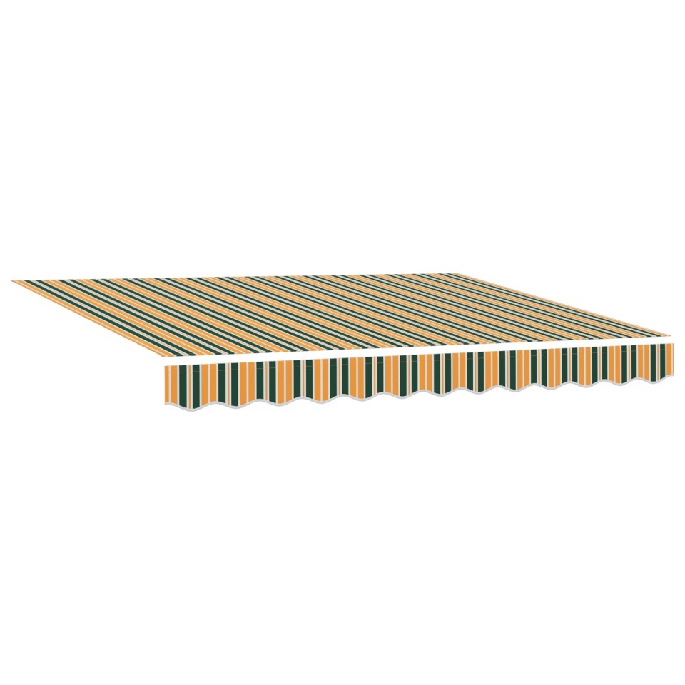 Marchiză manuală retractabilă cu LED Verde și Galben 350x250 cm, Material de înlocuire pentru marchiză pentru cadru de 3.5x2.5 m Verde și Galben - 1 | YEO