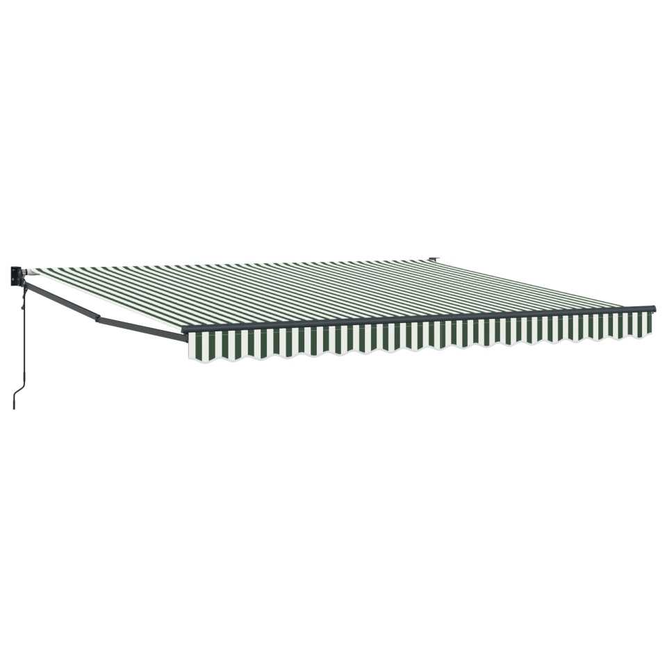 Marchiză retractabilă automată Verde și Alb 400x300 cm, Material de înlocuire pentru marchiză pentru cadru de 4x3 m Verde și Alb - 1 | YEO