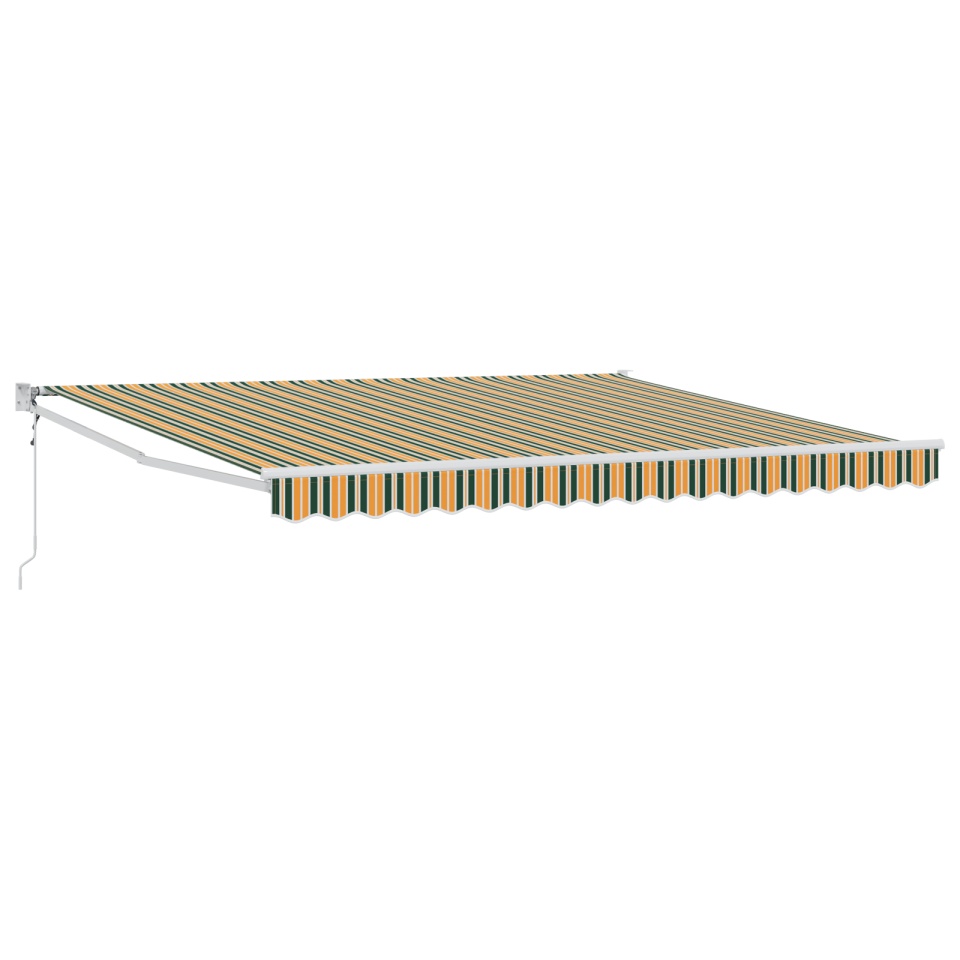 Marchiză Retractabilă Automată Verde și Galbenă 400x300 cm, Culoare pentru marchiză pentru cadru de 4x3 m Verde și Galben - 1 | YEO