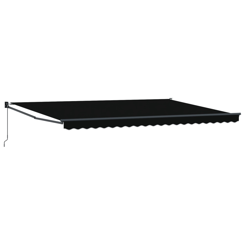 Marchiză Retractabilă Manuală Neagră 500x300 cm, viaXL Material de schimb pentru marchiză 5x3 m Cadru Negru - 1 | YEO