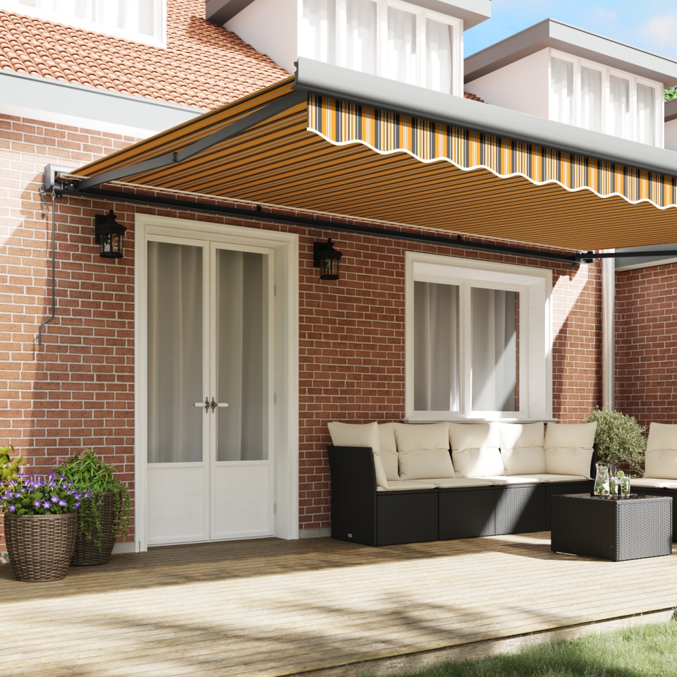 Markiză retractabilă automată cu dungi multicolore 500x300 cm - 2 | YEO