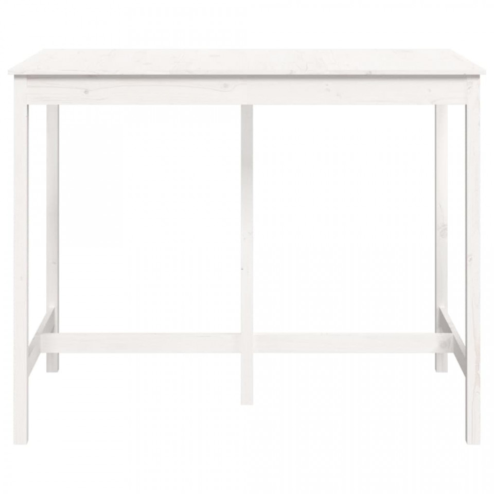 Masă de bar, alb, 140x80x110 cm, lemn masiv de pin - 2 | YEO