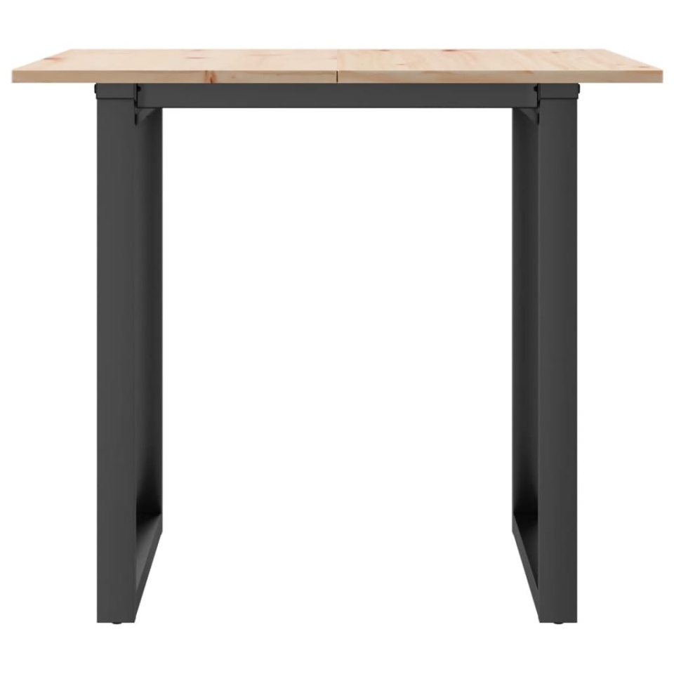 Masă de bucătărie, cadru O, 90x90x75 cm lemn masiv pin și fontă - 3 | YEO