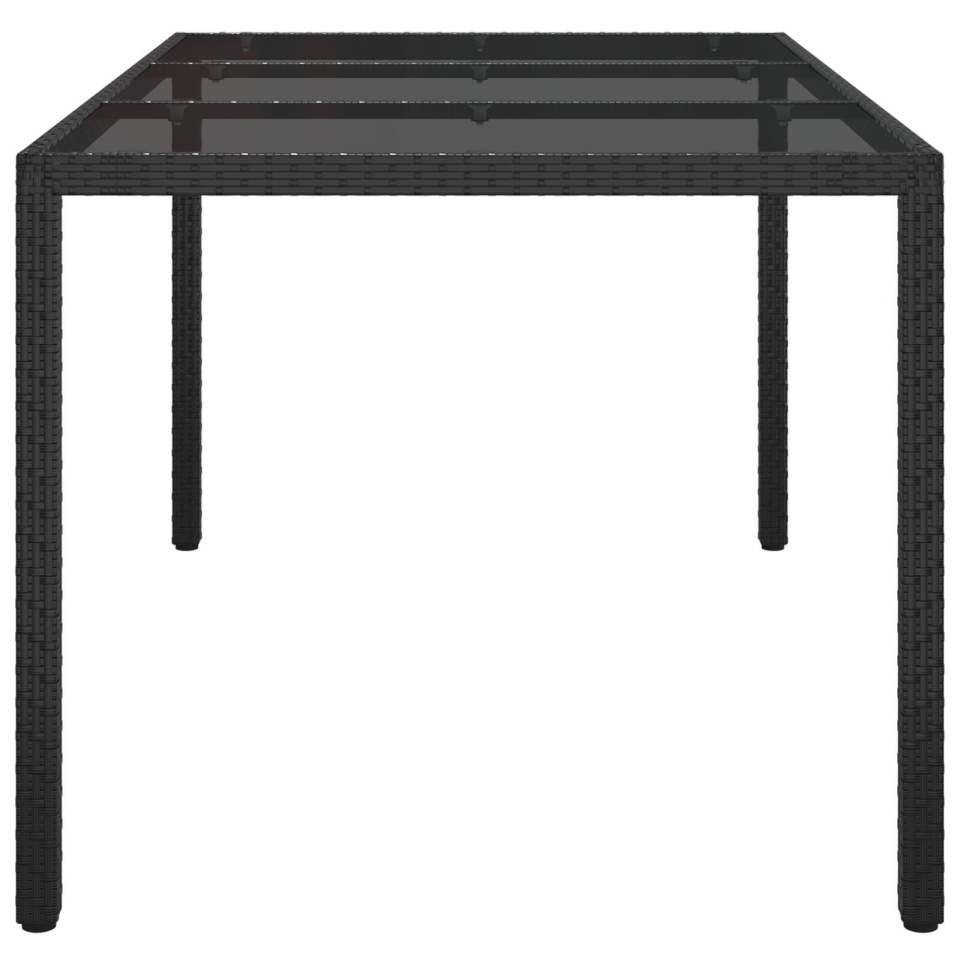 Masă de Dining Neagră 150x90x75 cm Poliratan - 2 | YEO