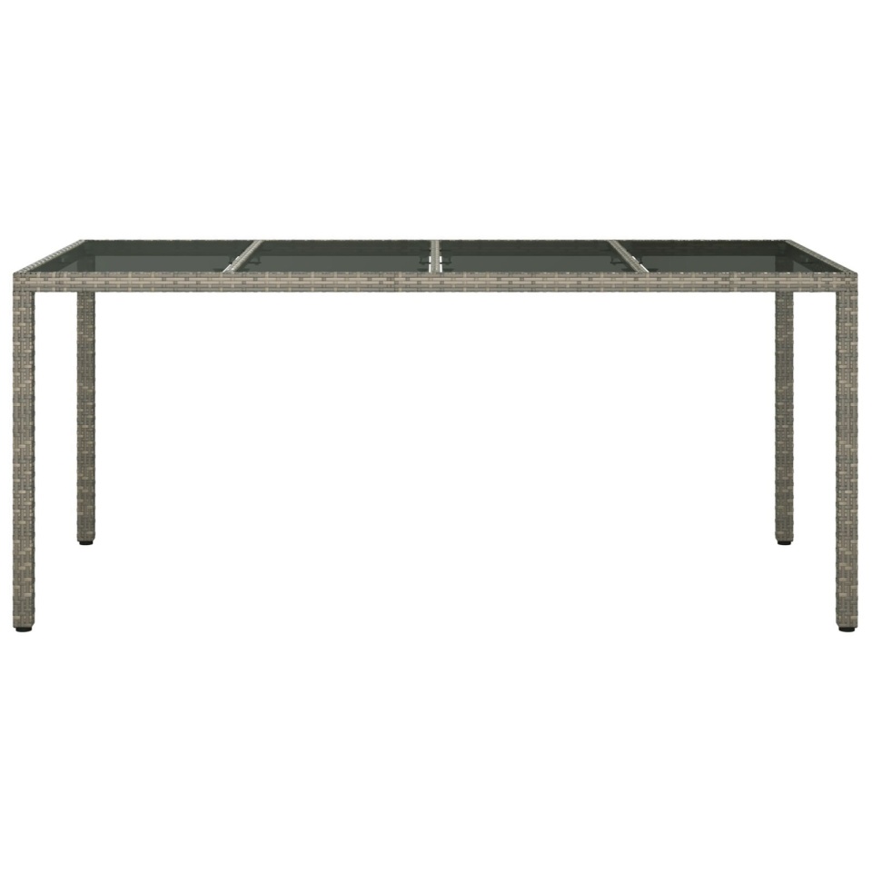 Masă de dining pentru grădină Gri 190x90x75 cm Poliratan - 2 | YEO