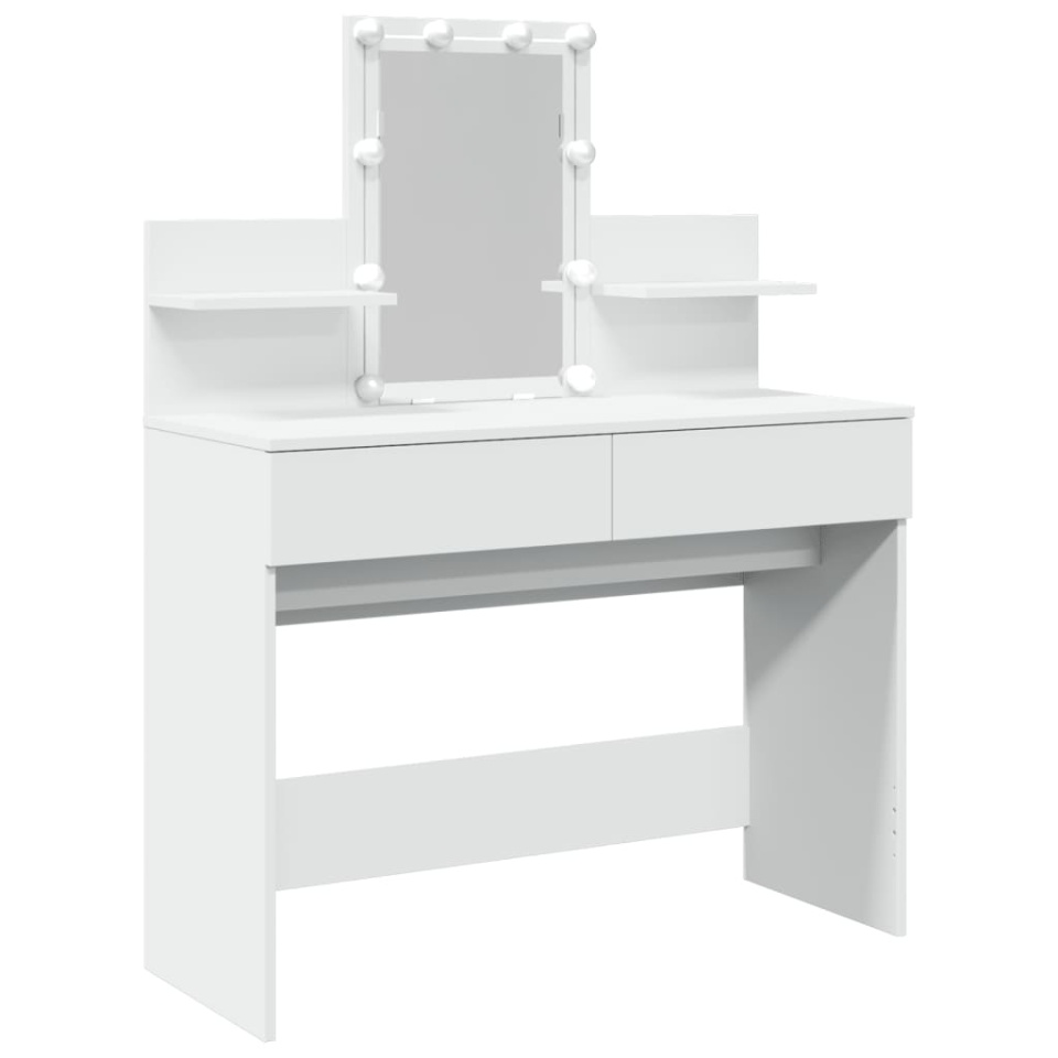 Masă de toaletă cu LED, alb, 100x40x130 cm - 1 | YEO
