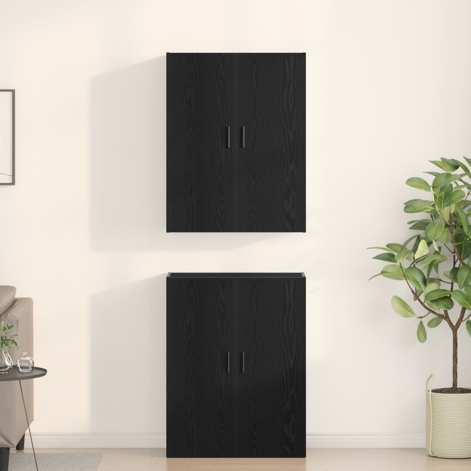 Mobilier 2 piese Stejar Negru 69,5x34x180 cm Lemn prelucrat - 3 | YEO