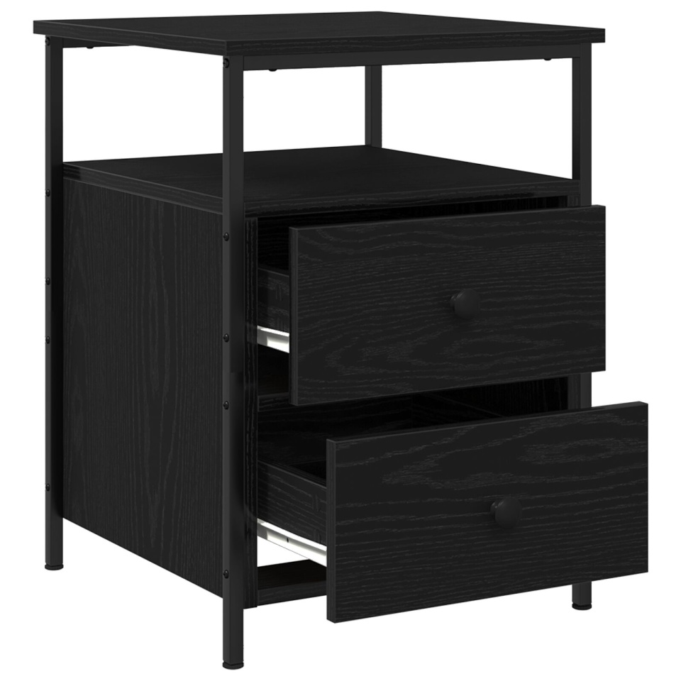 Noptieră 2 buc Negru Stejar 44x45x60 cm Lemn prelucrat - 1 | YEO