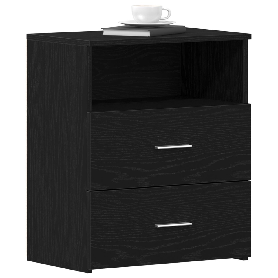 Noptieră 2 buc Negru Stejar 50x32x60cm Lemn prelucrat - 2 | YEO