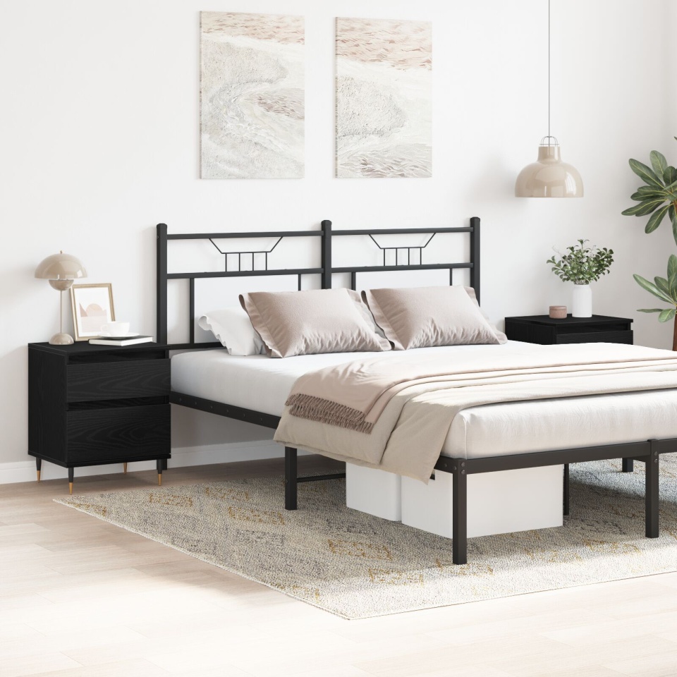 Noptiere, 2 buc., stejar negru, 40x35x50 cm, lemn prelucrat - 2 | YEO