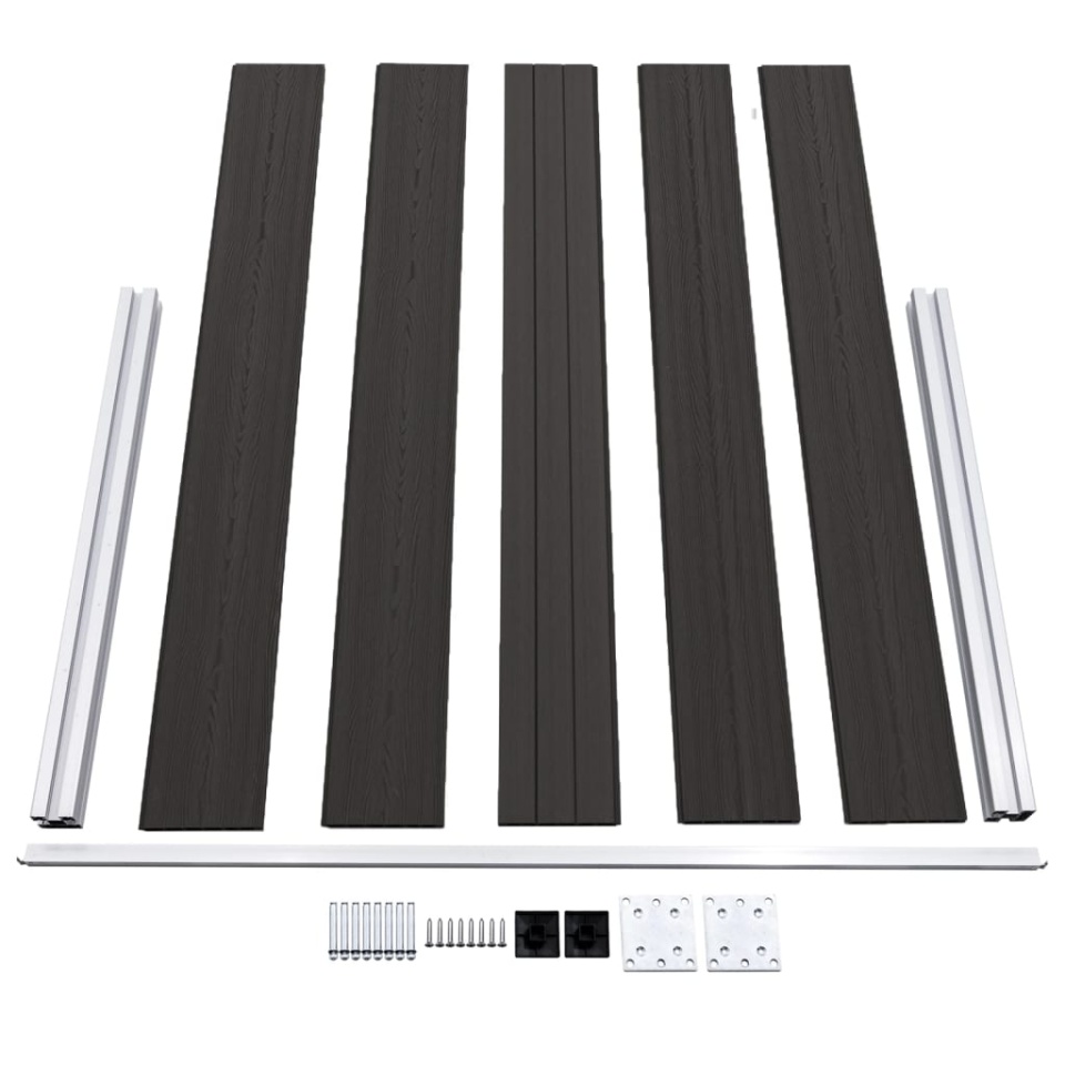 Panou de gard, 180x105 cm, negru, WPC - 3 | YEO