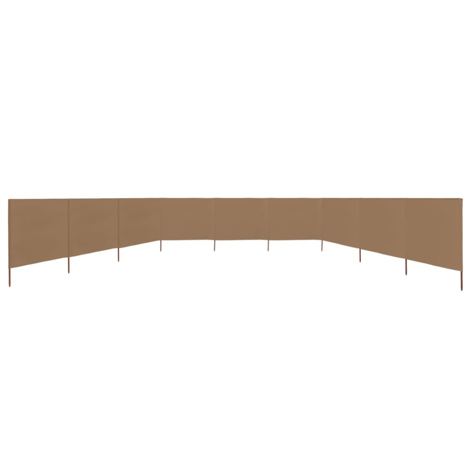 Paravan anti-vânt cu 9 panouri, gri taupe 1200 x 160 cm, textil - 2 | YEO
