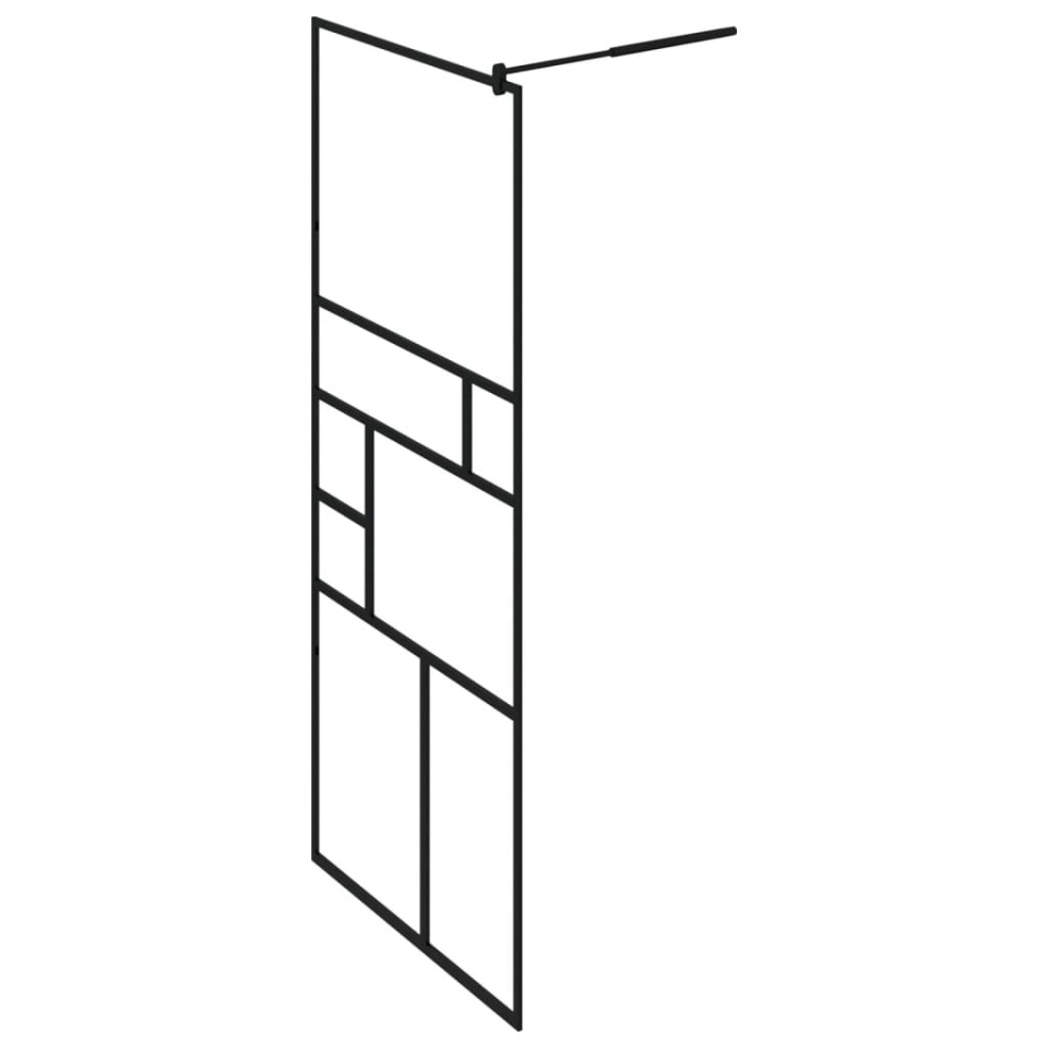 Paravan de duș walk-in negru 80x195 cm sticlă ESG transparentă - 3 | YEO