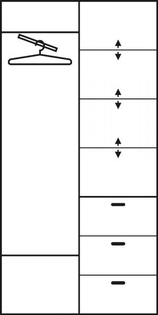 Paris 100/40 (Dulap Without Oglinda) Alder - 1 | YEO