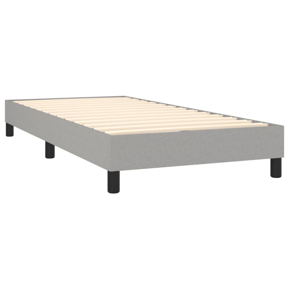 Pat box spring cu saltea, gri deschis, 100x200 cm, textil - 3 | YEO