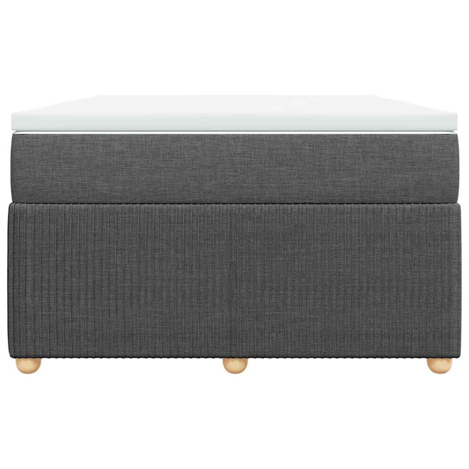 Pat box spring cu saltea, gri închis, 120x190 cm, textil - 3 | YEO