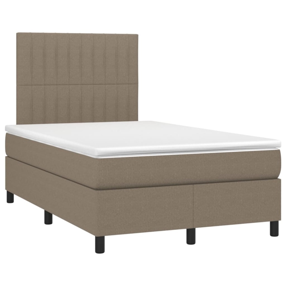 Pat box spring cu saltea, gri taupe, 120x200 cm, textil - 2 | YEO