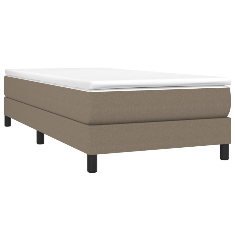 Pat box spring cu saltea, gri taupe, 80x200 cm, textil - 2 | YEO