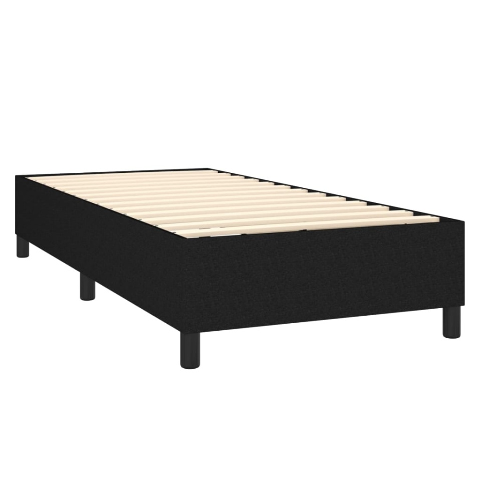 Pat box spring cu saltea, negru, 80x200 cm, textil - 3 | YEO