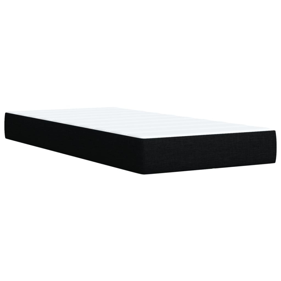 Pat box spring cu saltea, negru, 90x200 cm, textil - 4 | YEO