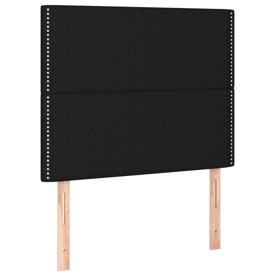 Pat box spring cu saltea, negru, 90x200 cm, textil - 4 | YEO