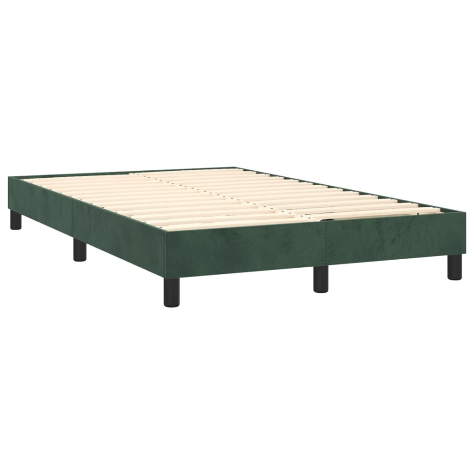 Pat box spring cu saltea, verde închis, 120x200 cm, catifea - 3 | YEO