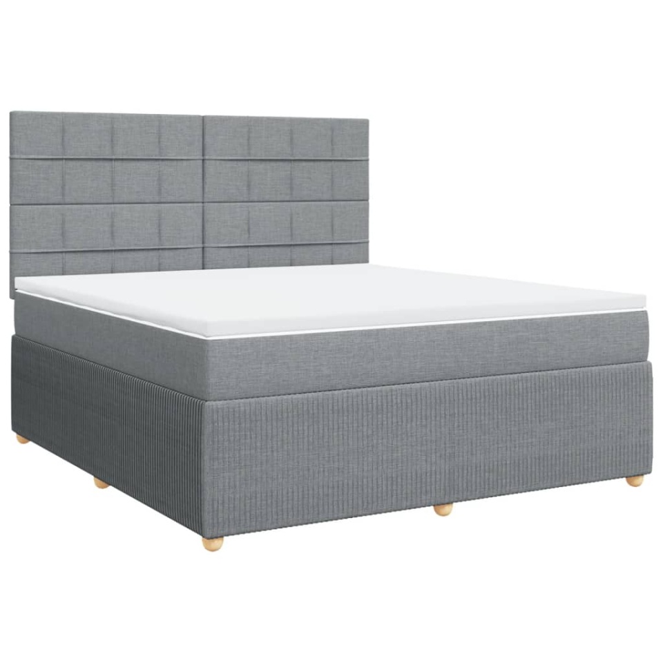Pat continental, gri deschis, 180x200 cm, material textil - 2 | YEO