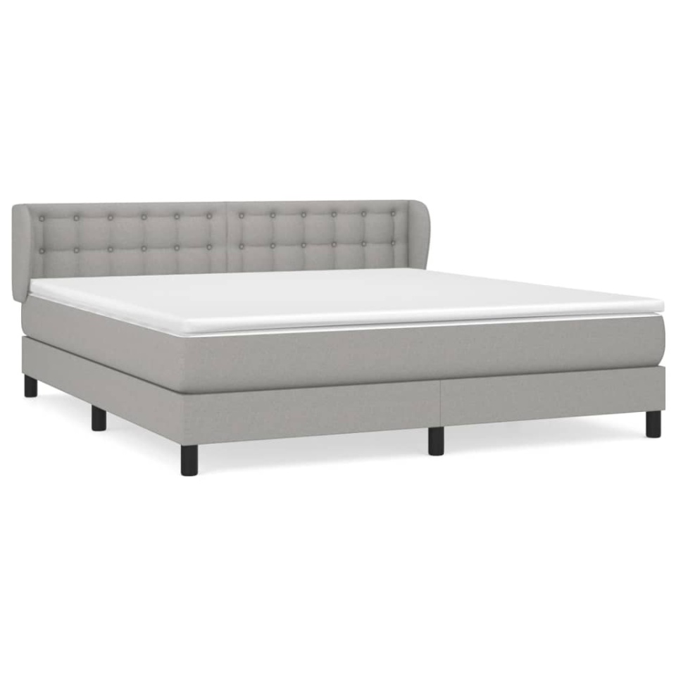 Pat continental, gri deschis, 180x200 cm, material textil - 1 | YEO