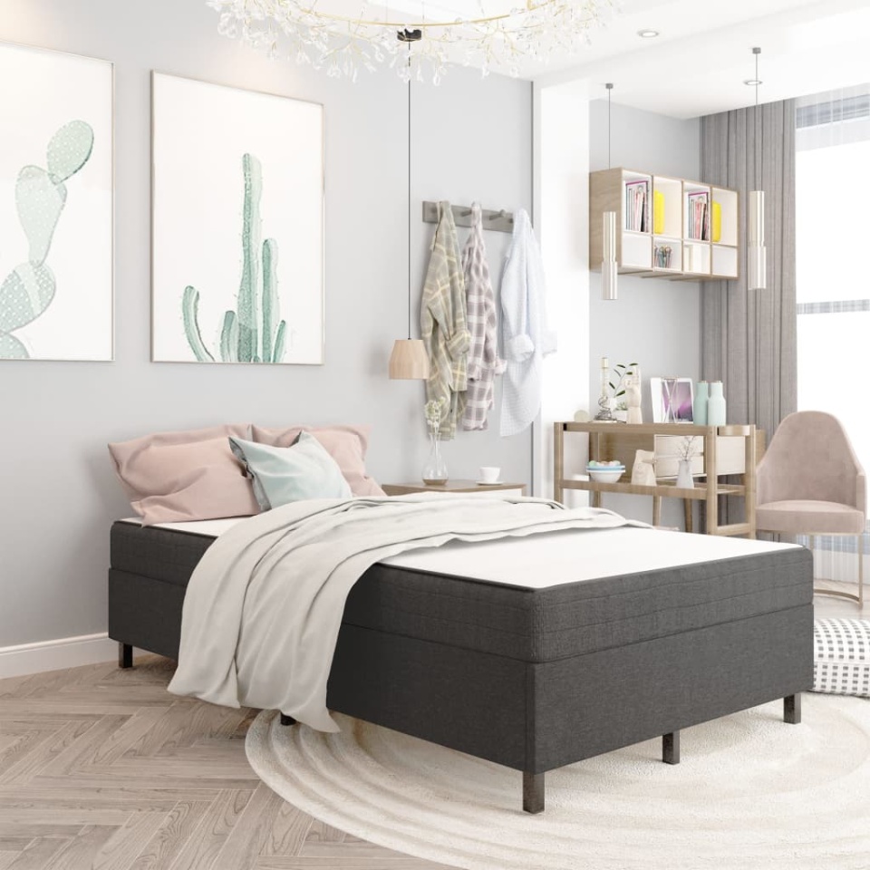 Pat continental, gri închis, 120 x 200 cm, material textil