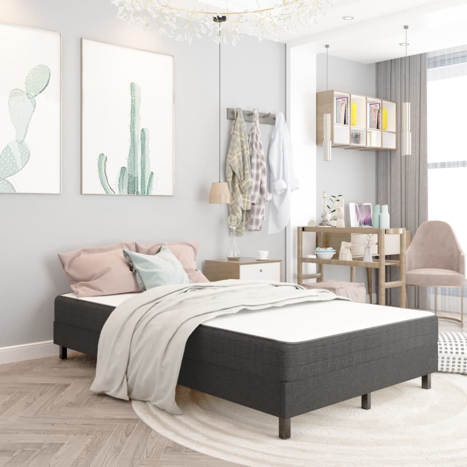 Pat continental, gri închis, 120x200 cm, material textil