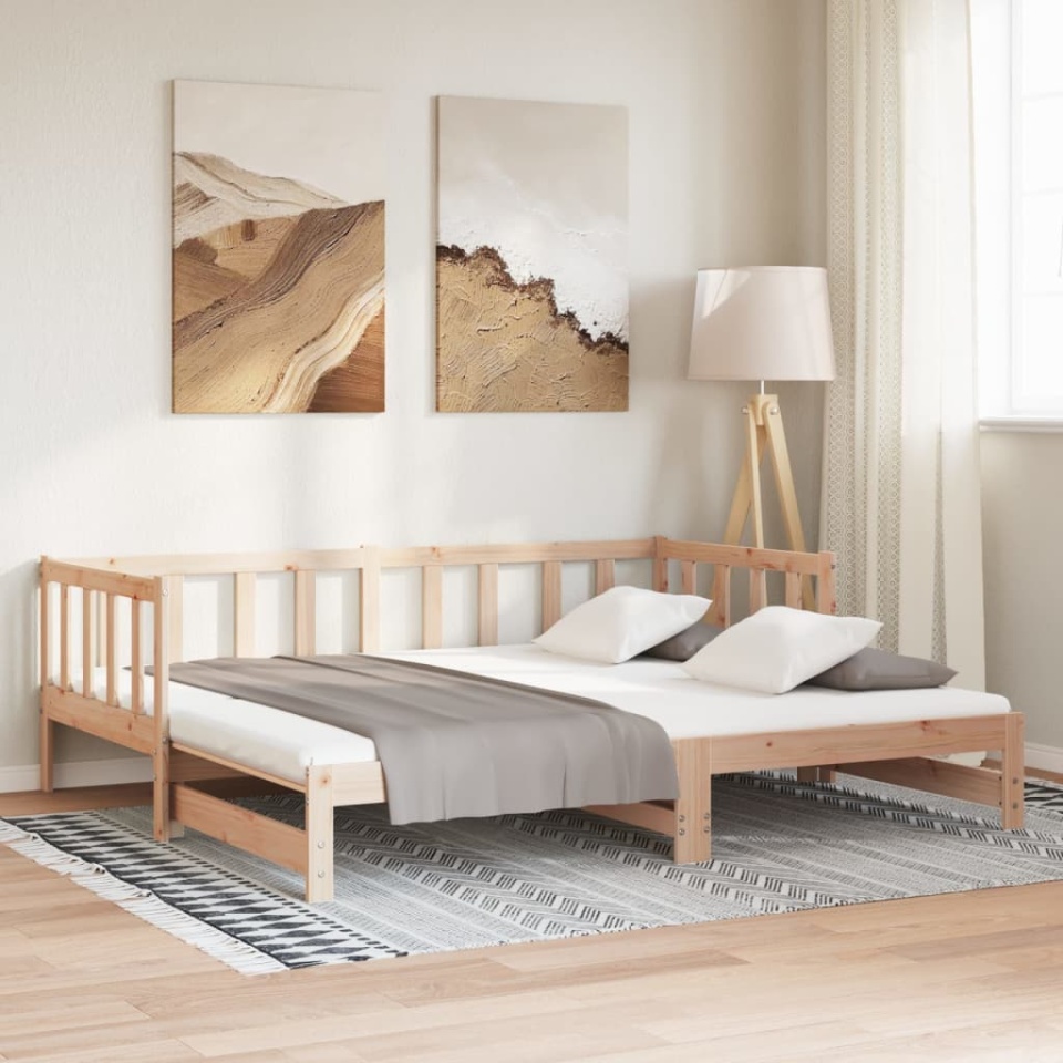 Pat de zi cu extensie, 90x190 cm, lemn masiv de pin - 3 | YEO