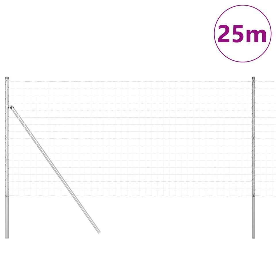 Plasa Euro cu 13 stâlpi 1x25 m Oțel galvanizat - 2 | YEO
