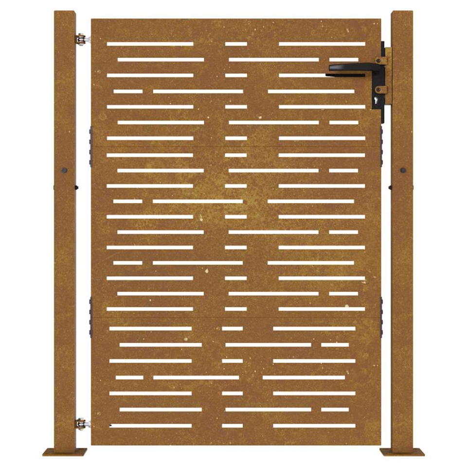 Poartă pentru grădină, 105x155 cm, oțel corten, dreptunghiuri - 3 | YEO