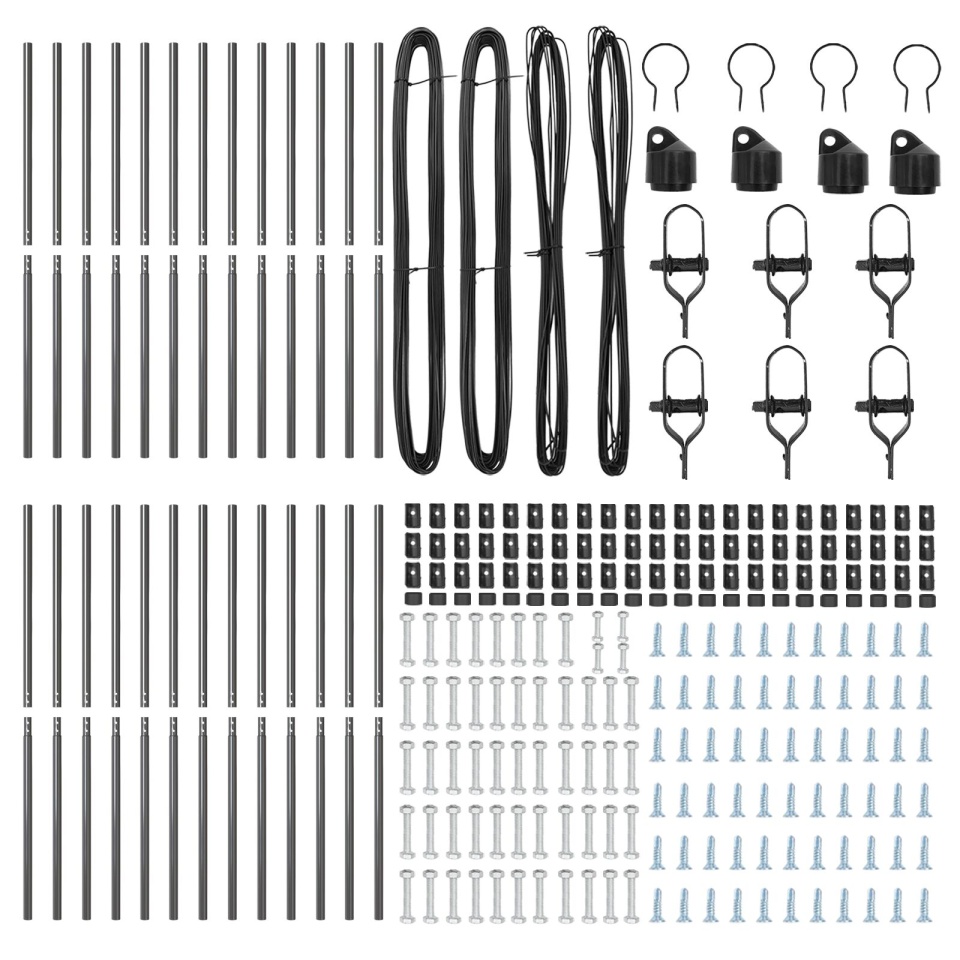 Posturi de gard 26 pcs Gri Ø32 mm 200 cm Oțel galvanizat - 2 | YEO