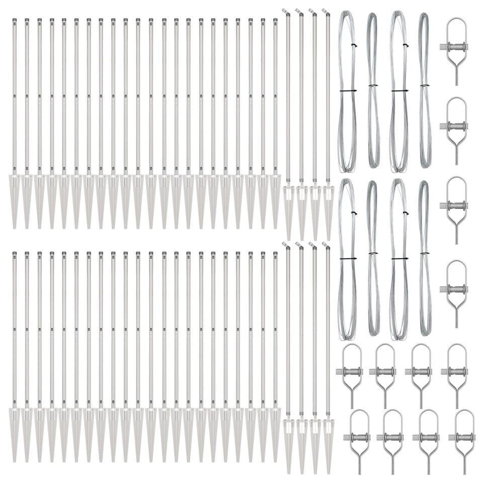 Posturi de gard cu vârf 52 buc Ø32 mm 140 cm oțel galvanizat - 1 | YEO