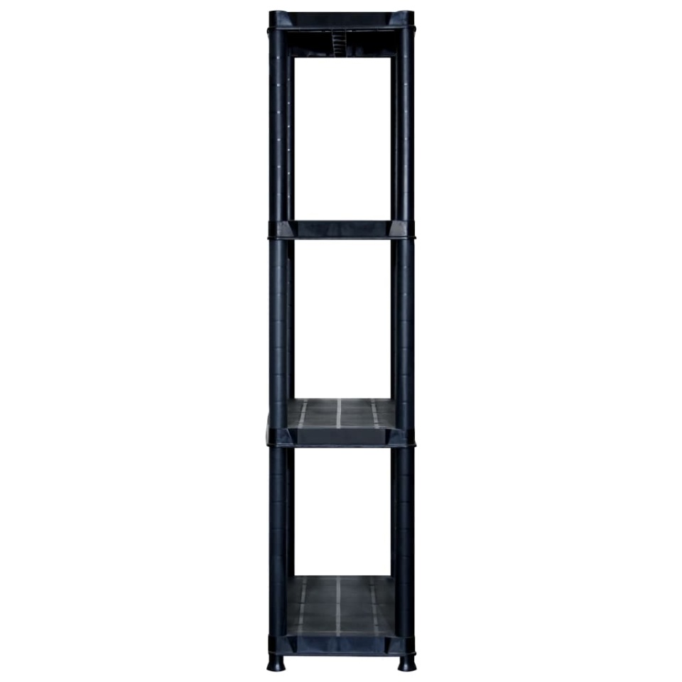 Raft de depozitare cu 4 polițe, negru, 244x30,5x130 cm, plastic - 3 | YEO