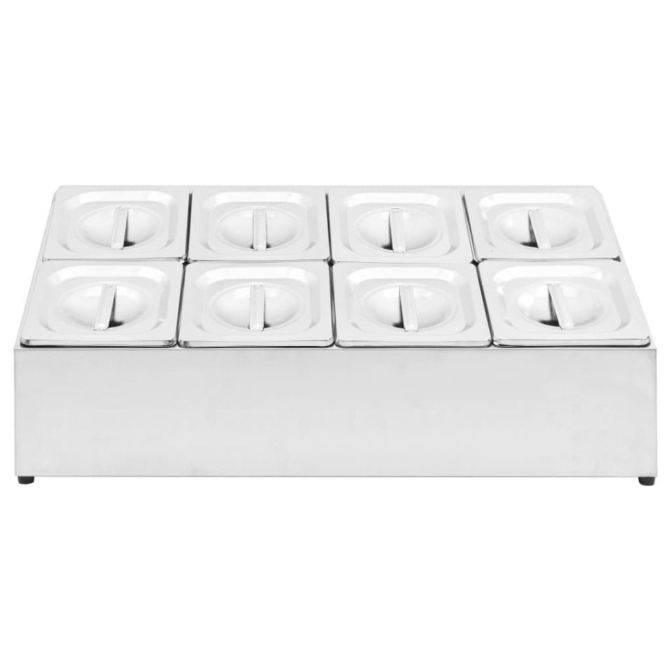 Recipient Gastronorm cu 8 secțiuni GN 1/6 oțel inoxidabil - 2 | YEO