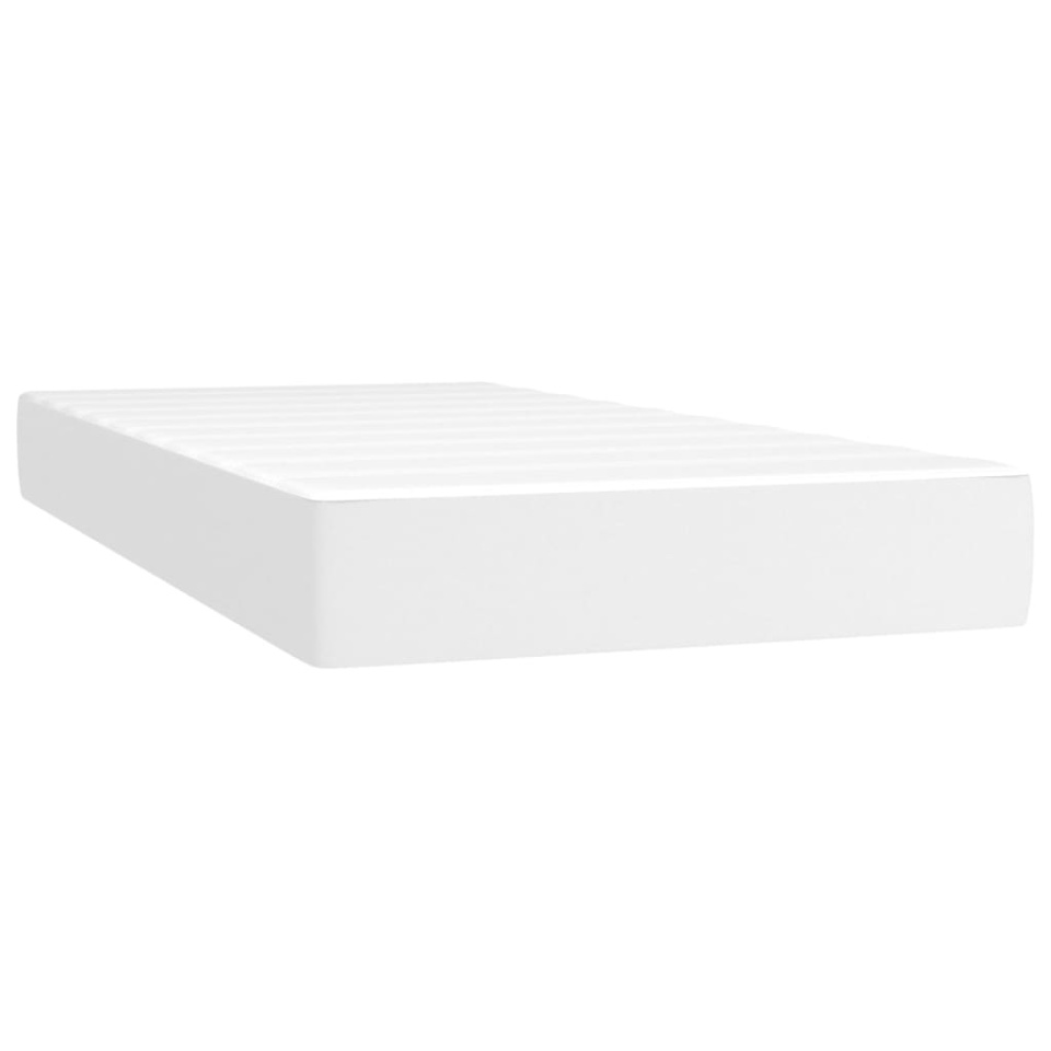 Saltea de pat cu arcuri, alb, 90x200x20 cm, piele ecologică - 1 | YEO