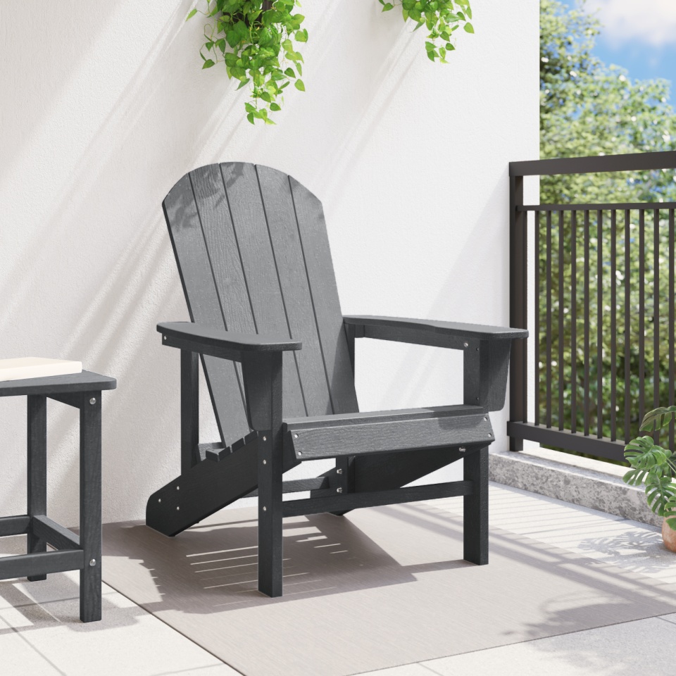 Scaun Adirondack gri deschis 74x82x91 cm HDPE - 2 | YEO