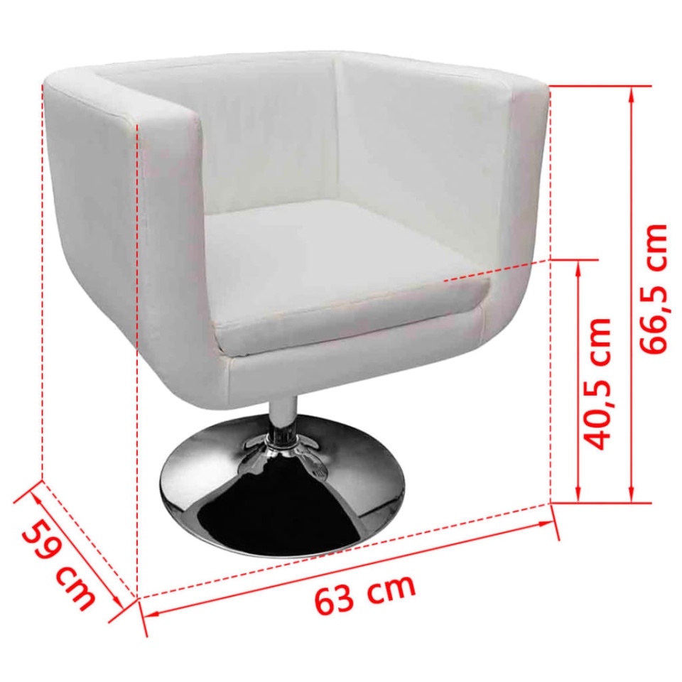 Scaun de bar, alb, piele ecologică - 3 | YEO