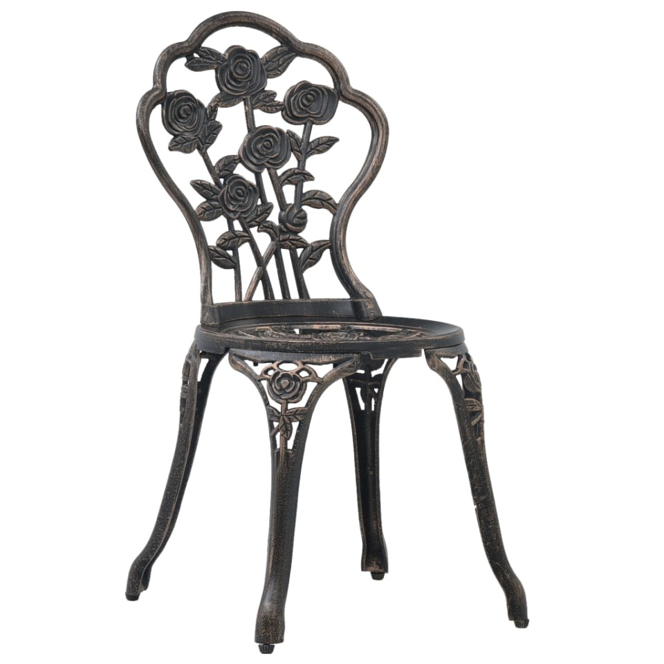 Scaune de bistro, 2 buc., bronz, aluminiu turnat - 1 | YEO