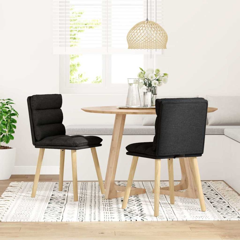 Scaune de bucătărie, 2 buc. negru, textil - 1 | YEO