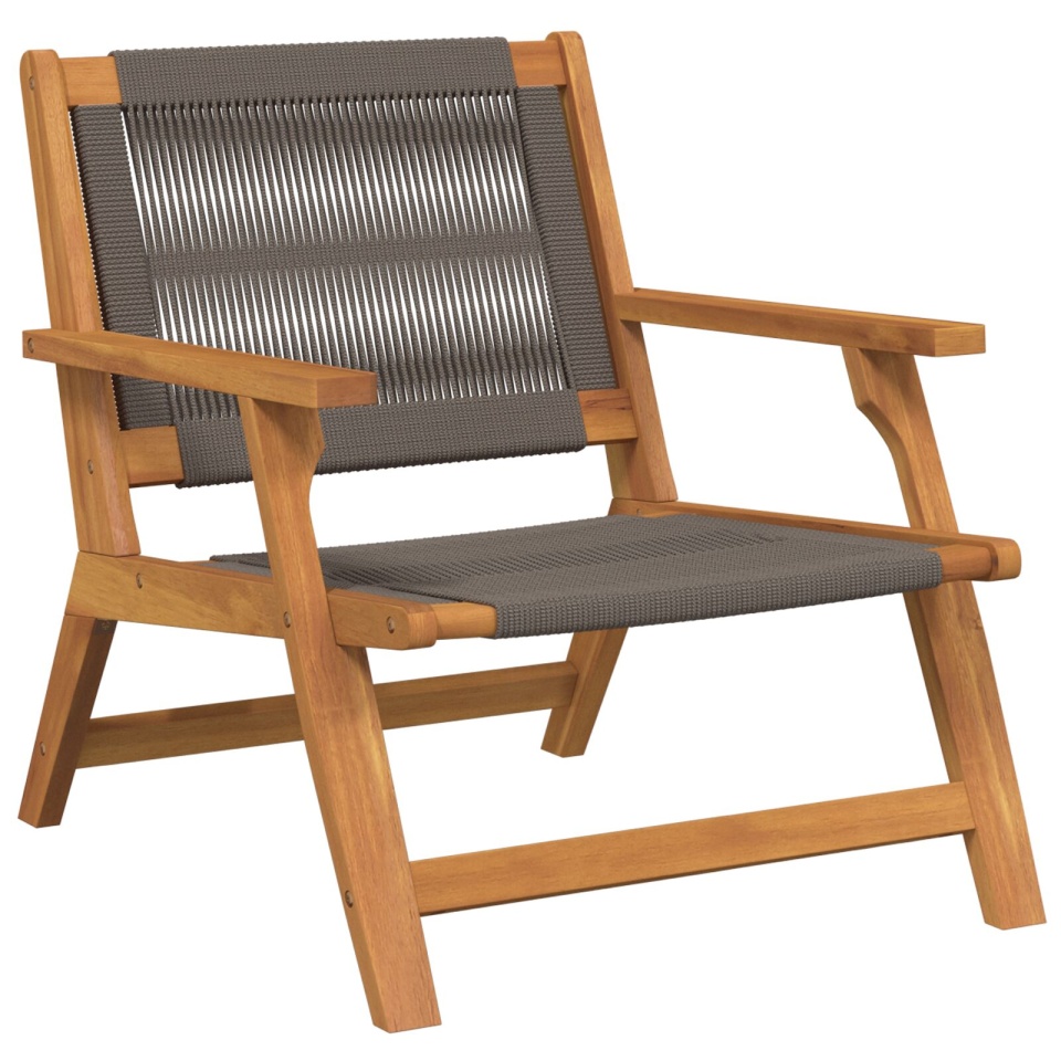 Scaune de grădină 2 buc Gri 67x77x73 cm Lemn masiv de acacia - 3 | YEO