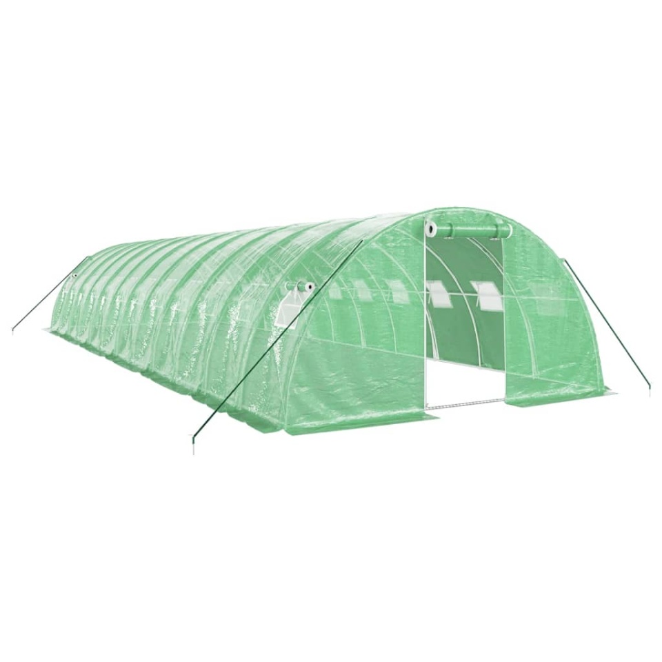 Seră cu cadru din oțel, verde, 48 m², 12x4x2 m - 1 | YEO