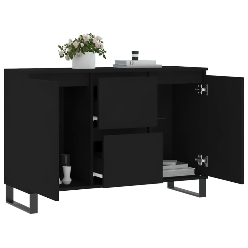 Servantă, negru, 104x35x70 cm, lemn prelucrat - 3 | YEO