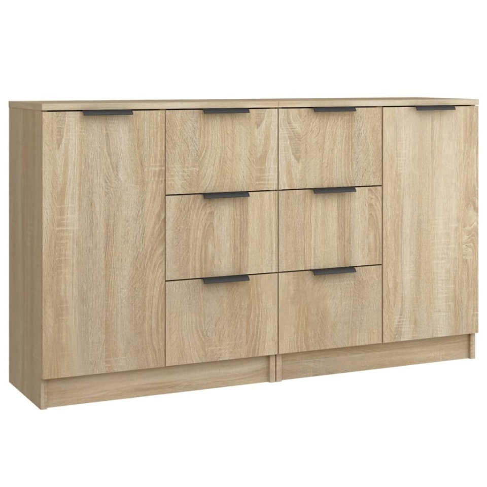 Servante, 2 buc., stejar sonoma, 60x30x70 cm, lemn prelucrat - 1 | YEO