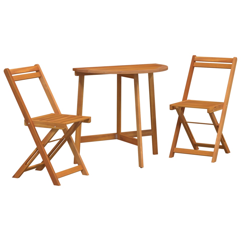 Set Bistro Pliabil din Lemn Masiv de Acacia 3 Piese - 1 | YEO