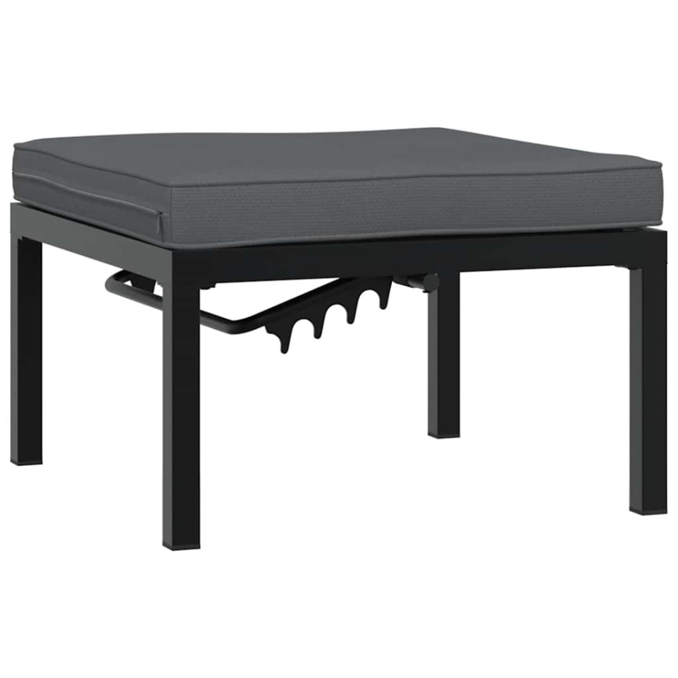 Set canapea de grădină, 3 piese, cu perne, negru, aluminiu - 3 | YEO